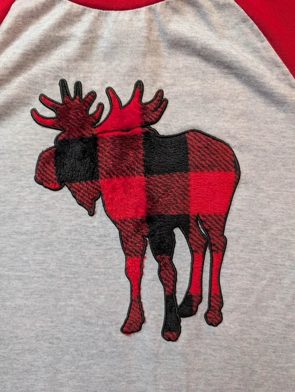 Jellifish Kids Buffalo Plaid Moose Christmas Pajama Set XL (14/16)